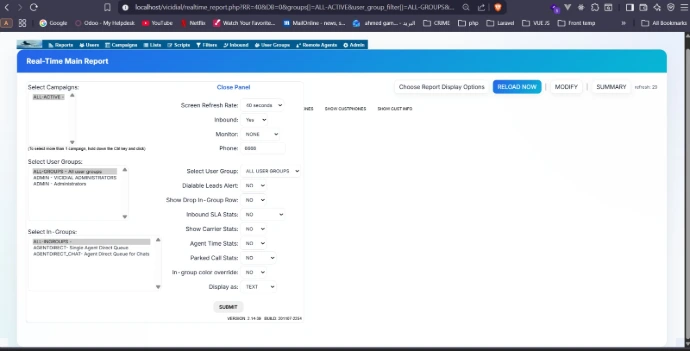 Business call center dashboard with customer support analytics